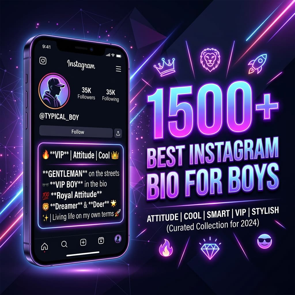 [1500+] Best Instagram Bio For Boys – Attitude, Stylish & VIP Bios (2026)