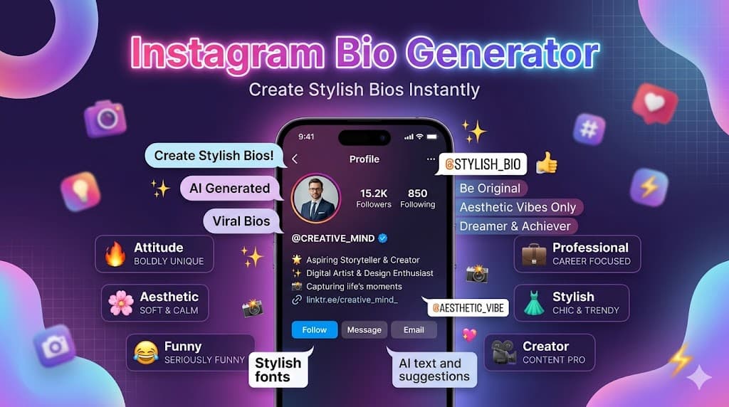 Free Instagram Bio Generator Online – Create Unique Instagram Bios in Seconds 2026
