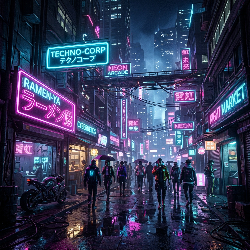 Prompt 13: Neon Street Biker